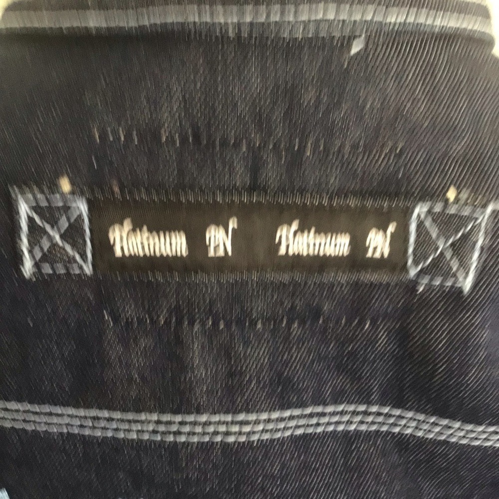 Platinum Nova Jean Boys Large 6/7 Dark Wash Denim Jacket Embroidered Hip Hop Y2K - Picture 11 of 14